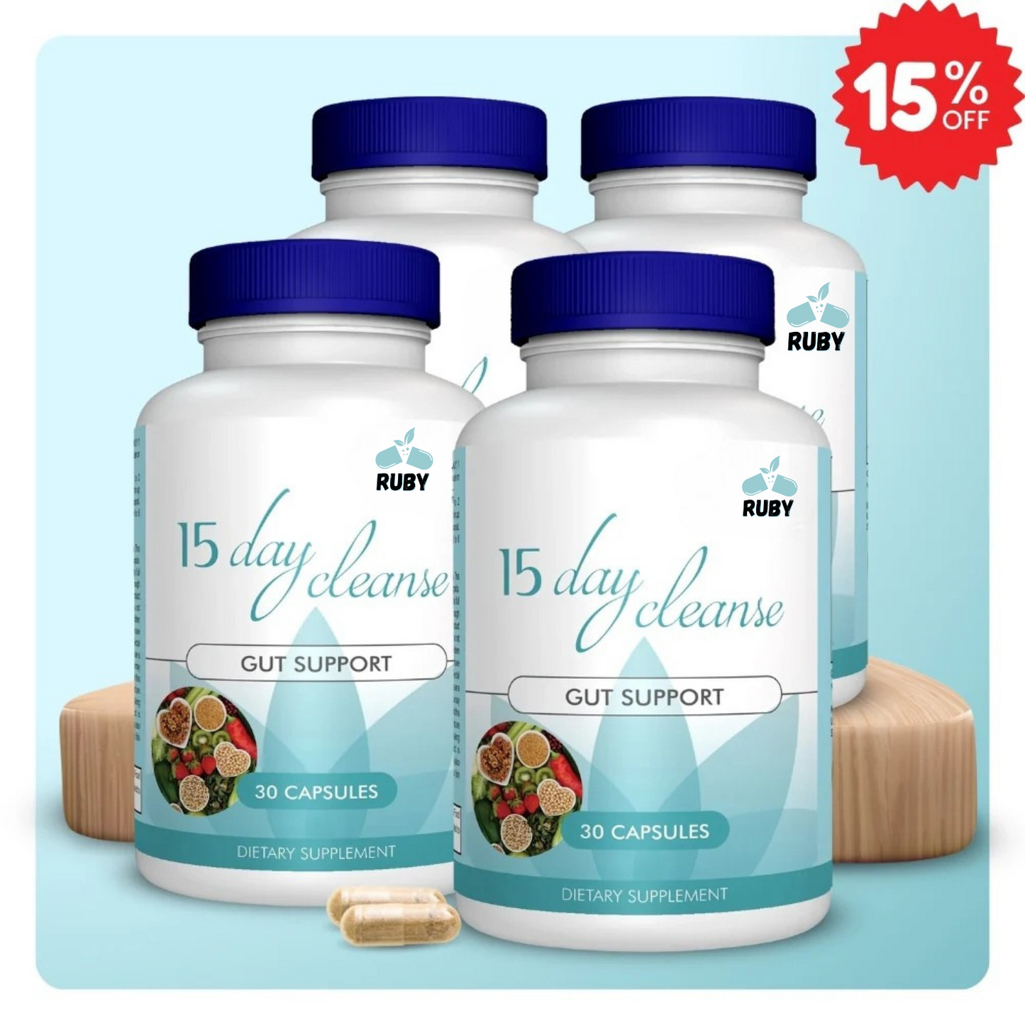 15-Daagse Detox – Ondersteuning voor darmen en colon | Cafeïnevrij | Geavanceerde formule met senna, cascara sagrada & psylliumvezels | Non-GMO | 30 capsules